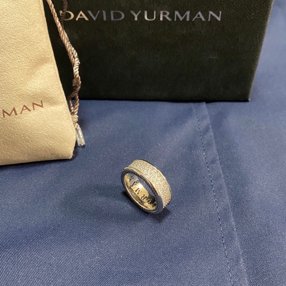 David Yurman Silver Ring with Diamond Accents - Picture 2 of 4